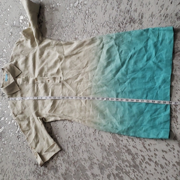 J.Mclaughlin Ombre Shirt Dress Linen SzXS - Picture 5 of 7